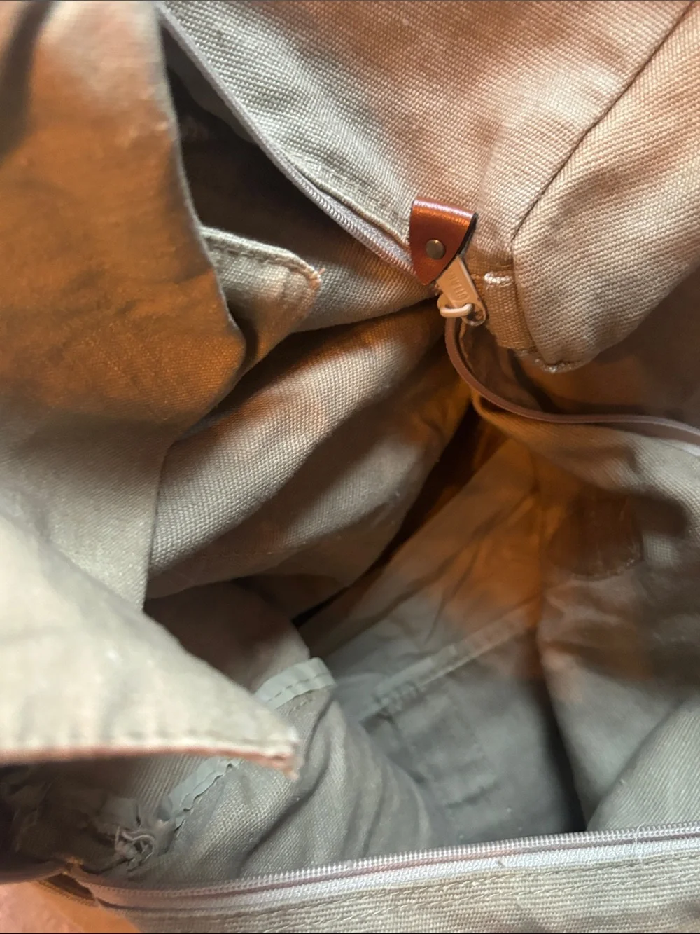 Gitano Olive Canvas Duffel with Brown Leather Trim
